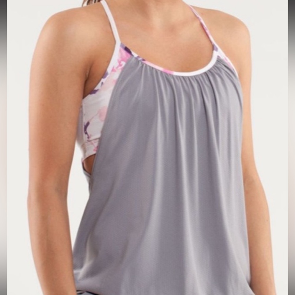 Lululemon No Limits tank floral/gray